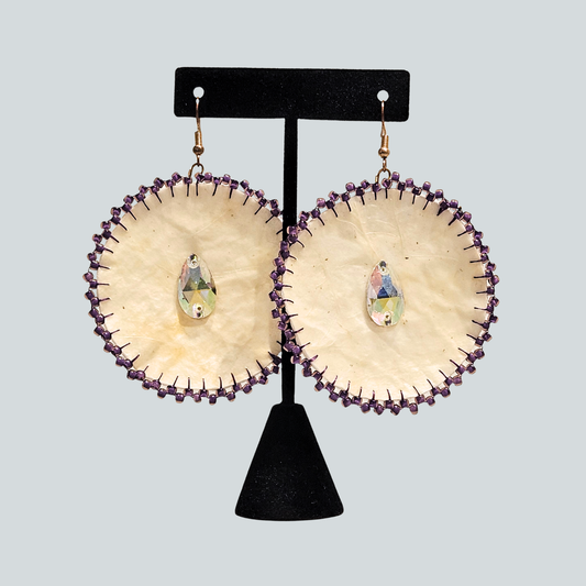 XL Purple Seal Gut Earrings