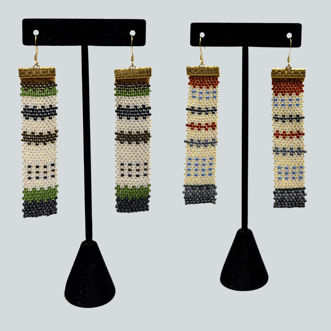 Moose Hide and Bead Earrings
