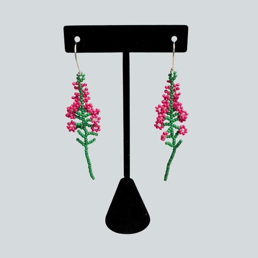 Beaded Fireweed Earrings