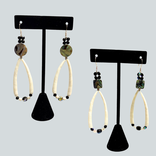 Dentalium and Abalone Earrings