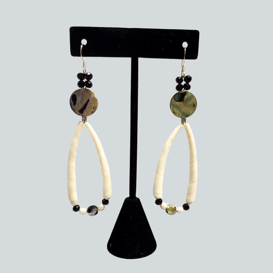 Dentalium and Abalone Earrings