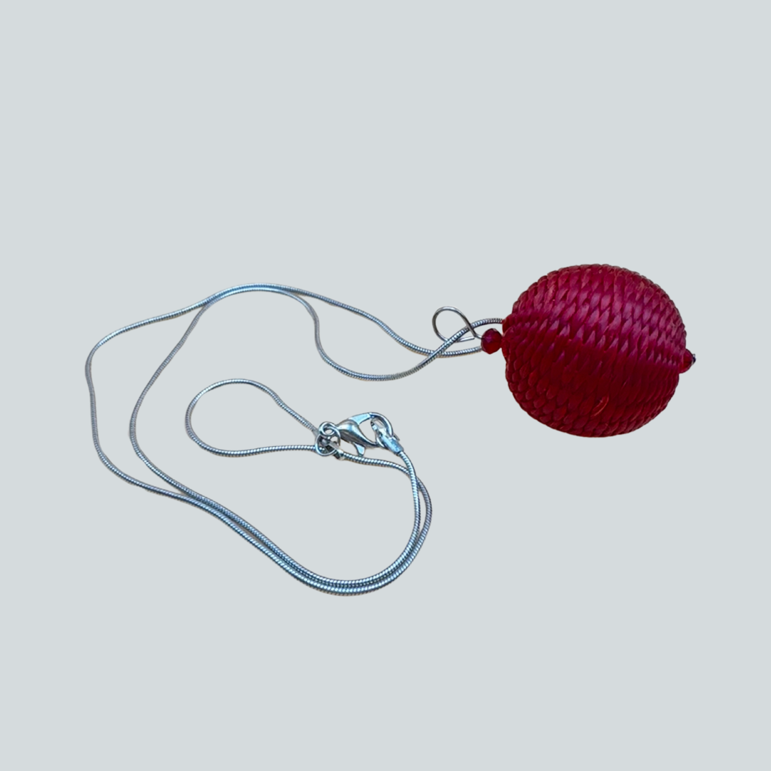 MS $60 Woven Red Ball Necklace