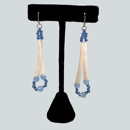 Blue Dentalium Earrings