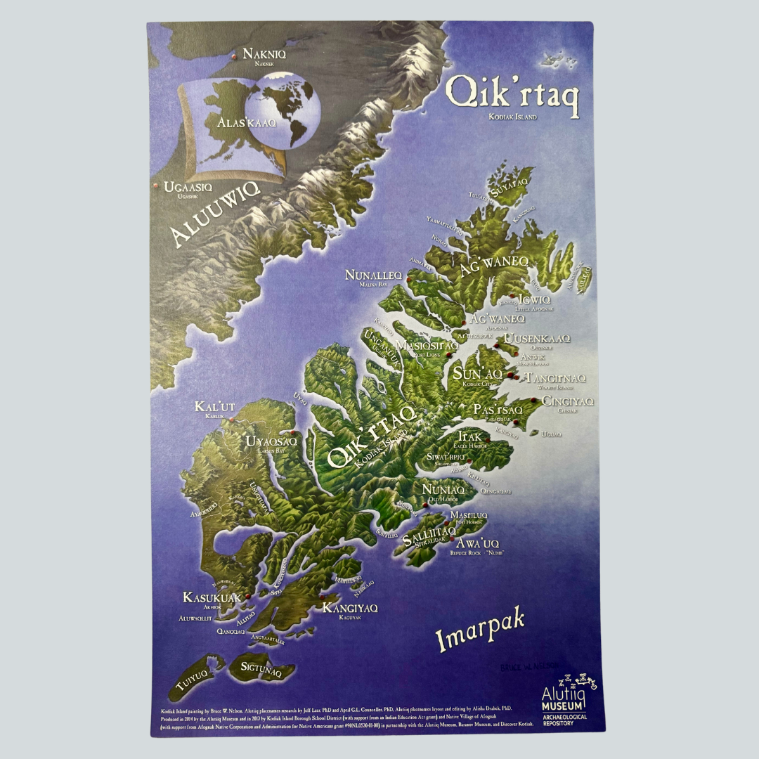 Qik'rtaq Kodiak Map Poster