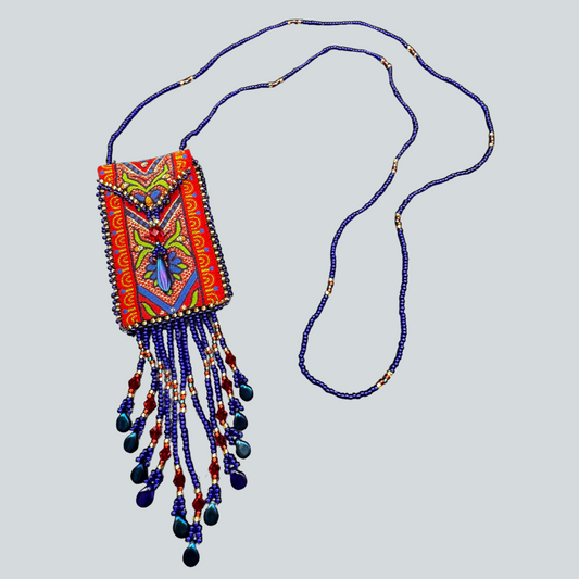 NAB-O Beaded Ribbon Bag Necklace