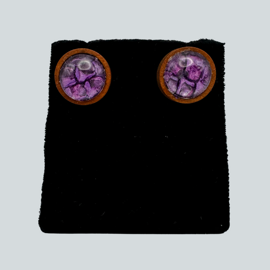 NB-O [#2] $25 Purple Salmon Skin Stud Earrings