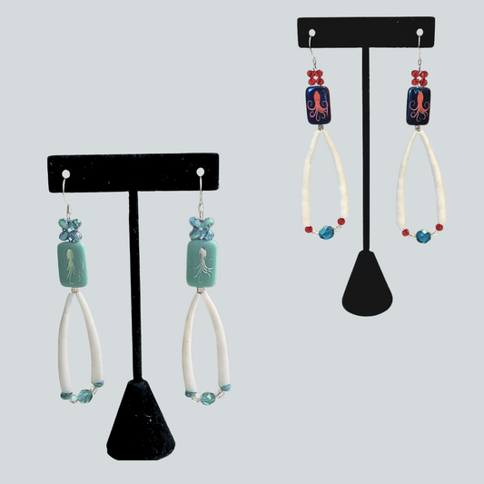 Beaded Octopus Earrings