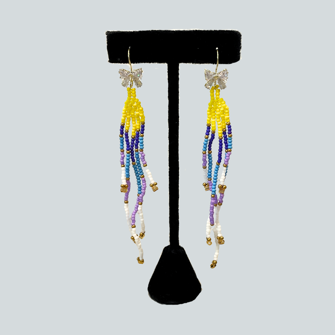 Yellow Seed Bead Earrings