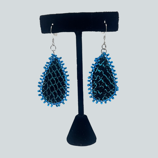 SW $70 Beaded Fish Skin Earrings