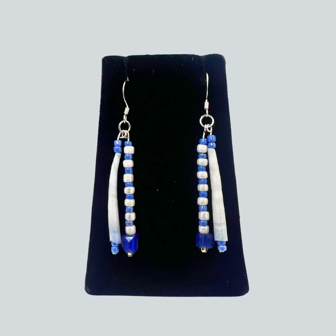 SW $50 Dentalium w/ Russian Trade Bead Earrings