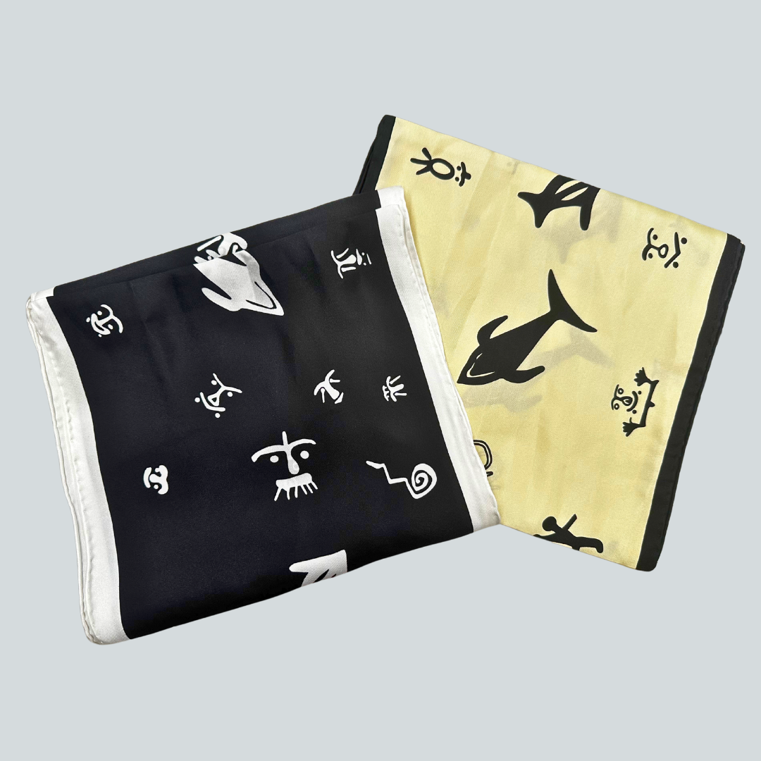 Petroglyph Scarf - Black or Ivory