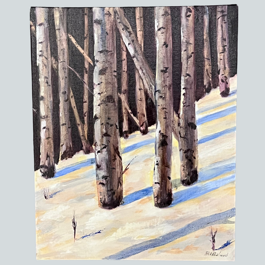 RJR $133 Birch Trees Oil Painting