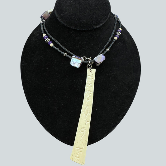 AN-O Purple Ivory Petro Necklaces