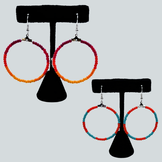 SPO $54 Beaded Hoop Earrings