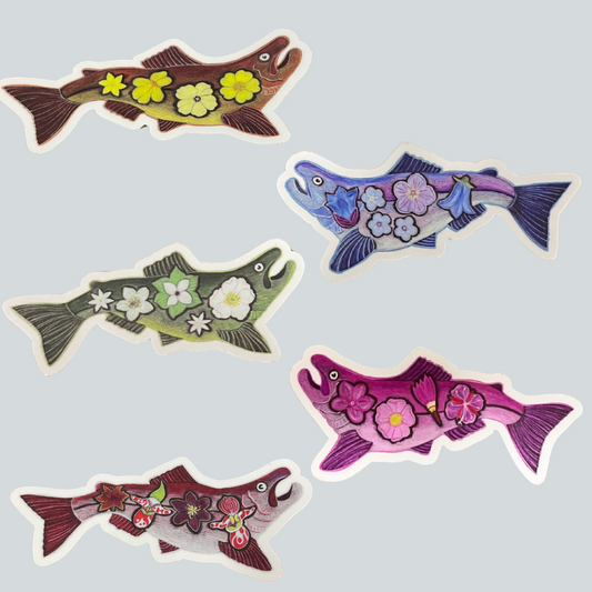 SS Fish w/ Flowers Sticker