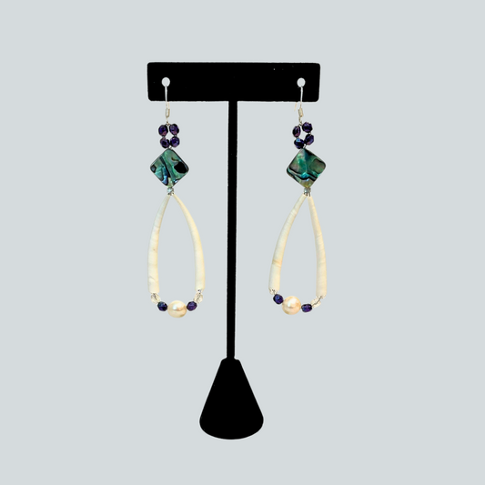 Pearl and Abalone Earrings