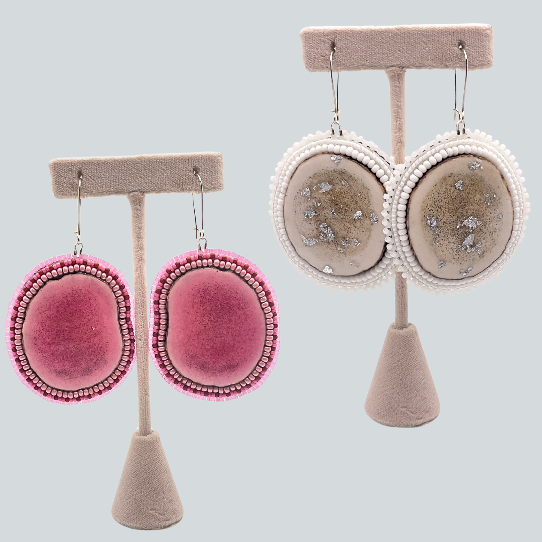 Beaded Elk Antler Earrings